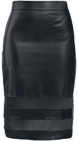 Black Premium by EMP - Bleistiftrock mit Mesh - Jupe mi-longue - Femme - noir