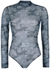 Black Premium by EMP - Body Semi-Transparent Noir Motif Camouflage - Body - Femme - noir