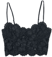 Black Premium by EMP - Brassière Noire Dentelle Florale - Bustier - Femme - noir