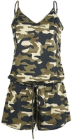 Black Premium by EMP - Combi-Short Verte Motif Camouflage - Salopette - Femme - vert