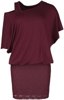 Black Premium by EMP - Dunkelrotes Layer-Look Kleid - Robe courte - Femme - rouge foncé