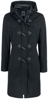Brandit - Long Dufflecoat - Manteau en laine - Femme - noir
