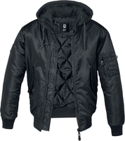 Brandit - Veste À Capuche Chaude MA1 - Bomber - Homme - noir