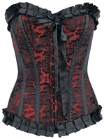 Burleska - Lily Hook Red Dragon - Corset - Femme - noir rouge