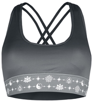 Collection Spéciale EMP - Sport & Yoga - Brassière Grise Imprimée & Bretelles Croisées Dans Le Dos - Bustier - Femme - noir gris