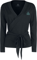 Collection Spéciale EMP - Sport & Yoga - Gilet Cache-Cœur Noir Avec Imprimé Détaillé Dans Le Dos - Cardigan - Femme - noir