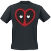 Deadpool - Heart - T-Shirt Manches courtes - Homme - noir