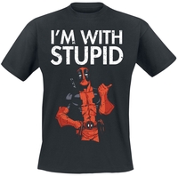 Deadpool - I Am With Stupid - T-Shirt Manches courtes - Homme - noir