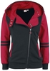Deadpool - Symbole - Sweat-shirt zippé à capuche - Femme - noir rouge