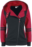 Deadpool - Symbole - Sweat-shirt zippé à capuche - Femme - noir rouge