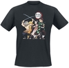 Demon Slayer - Groupe - T-Shirt Manches courtes - Homme - noir