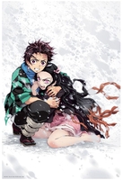 Demon Slayer - Tanjiro & Nezuko Snow - Poster - Unisexe - multicolore