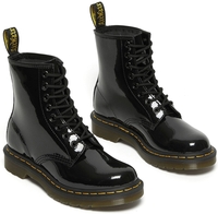 Dr. Martens - 1460 W - Black Patent Lamper - Bottes lacées - Femme - noir