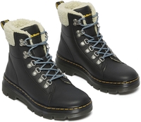 Dr. Martens - Combs W FL - Black Oiled Full Grain Wp & Natural Boogie Fur - Bottes - Femme - noir