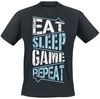 Eat Sleep Game Repeat - Eat Sleep Game Repeat - T-Shirt Manches courtes - Homme - noir