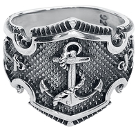 etNox - Ancre - Bague - Homme - couleur argent
