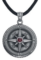 etNox - Boussole - Collier - Unisexe - couleur argent