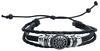 etNox - Fleur De Métal - Bracelet en cuir - Femme - noir