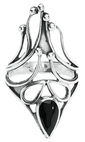 etNox - Onyx Noir - Bague - Femme - couleur argent