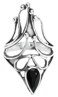etNox - Onyx Noir - Bague - Femme - couleur argent