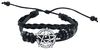 etNox - Pentagramm - Bracelet en cuir - Unisexe - noir
