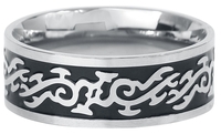 etNox - Silver Lines on Black - Bague - Femme - noir argent