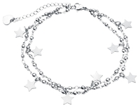 etNox - Sterne - Chaîne de cheville - Femme - couleur argent