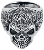 etNox hard and heavy - Crâne - Bague - Unisexe - couleur argent