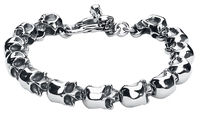 etNox hard and heavy - Crâne - Bracelet - Homme - couleur argent