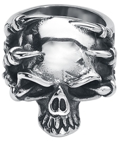 etNox hard and heavy - Crâne Griffe - Bague - Homme - couleur argent
