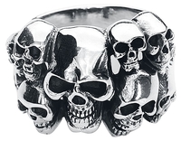etNox hard and heavy - Crânes - Bague - Homme - couleur argent