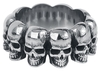etNox hard and heavy - Crânes - Bague - Unisexe - couleur argent