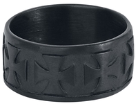 etNox hard and heavy - Croix De Fer Noire - Bague - Unisexe - noir