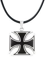 etNox hard and heavy - Croix De Fer Noire - Pendentif - Homme - multicolor