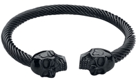 etNox hard and heavy - Double Skull - Bracelet - Unisexe - noir