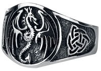 etNox hard and heavy - Dragon - Bague - Homme - couleur argent