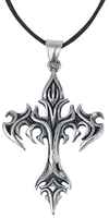 etNox hard and heavy - Flammen-Kreuz - Collier - Unisexe - couleur argent