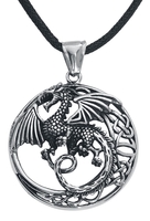 etNox hard and heavy - Keltischer Drache - Collier - Unisexe - couleur argent