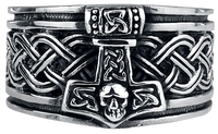 etNox hard and heavy - Marteau De Thor - Bague - Homme - couleur argent