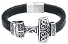 etNox hard and heavy - Marteau De Thor - Bracelet en cuir - Homme - noir