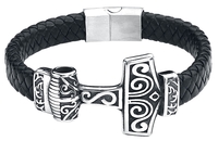etNox hard and heavy - Marteau De Thor - Bracelet en cuir - Homme - noir
