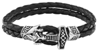 etNox hard and heavy - Marteau De Thor - Bracelet en cuir - Unisexe - multicolor