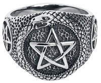 etNox hard and heavy - Pentagramme Serpent - Bague - Unisexe - couleur argent