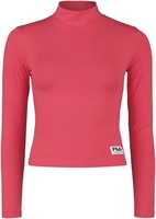 Fila - TARSIA cropped turtle neck long sleeve shirt - T-shirt manches longues - Femme - rose