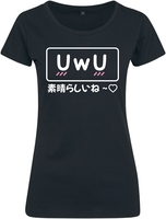 Funshirt - UwU Subarashii - T-Shirt Manches courtes - Femme - noir
