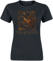 Game Of Thrones - House of the Dragon - Fire & Blood - T-Shirt Manches courtes - Femme - noir