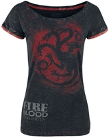 Game Of Thrones - Targaryen - Fire And Blood - T-Shirt Manches courtes - Femme - gris foncé