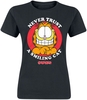 Garfield - Never Trust A Smiling Cat - T-Shirt Manches courtes - Femme - noir