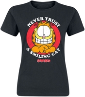 Garfield - Never Trust A Smiling Cat - T-Shirt Manches courtes - Femme - noir