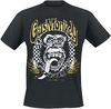 Gas Monkey Garage - Chequred & Yellow Logo - T-Shirt Manches courtes - Homme - noir